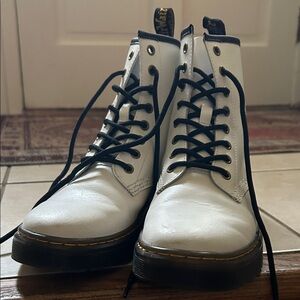 Dr. Martens White Boots with Black Laces